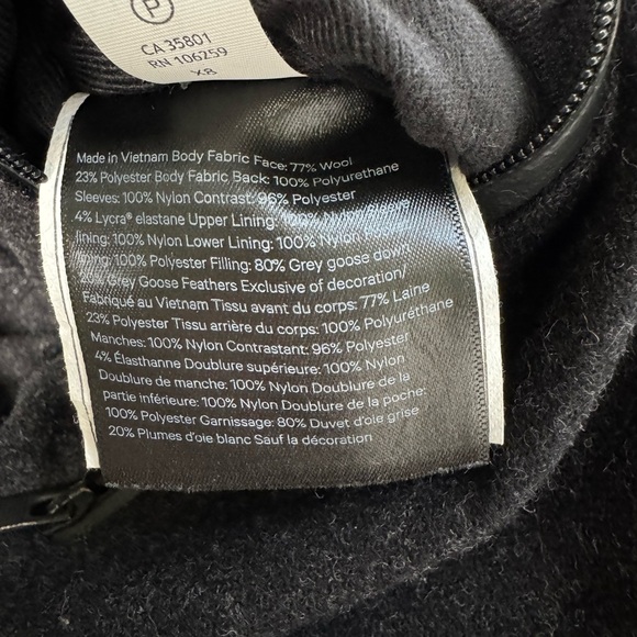 Lululemon Roam Far Wool Goose Down Bomber Puffer Jacket Black/Heathered Black 10 - Picture 15 of 16